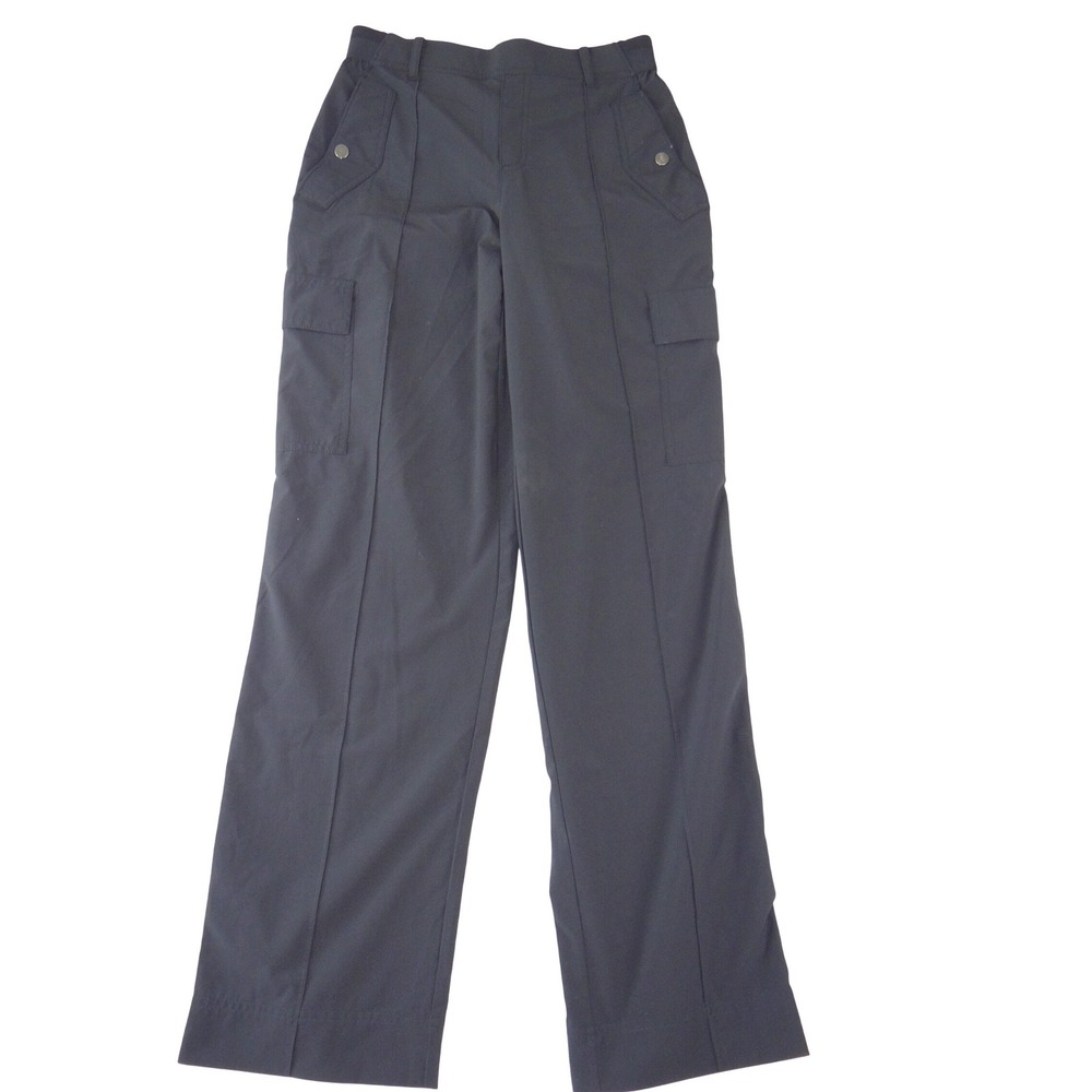 Athleta Womens Black Cargo Pants Straight Leg Pintuck Travel Hiking Size 4